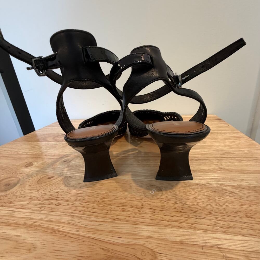 Donald Pliner Nappa Sandal Black 8.5 Formal Wedding Guest Summer Fall - Picture 6 of 9